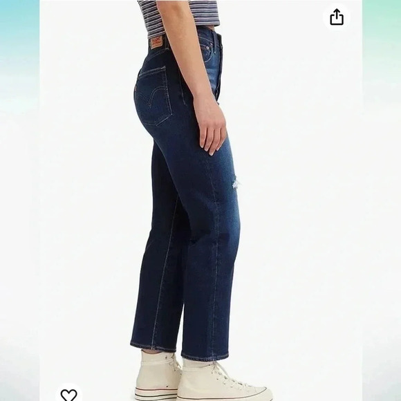 Levi's Ribcage Straight Ankle Jeans Winter Breakdown Size 27 NEW - Picture 2 of 5